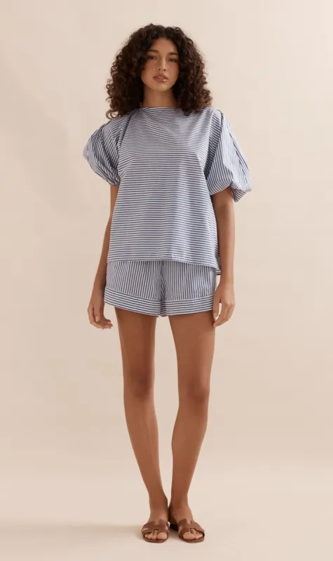 Caitlin Crisp | Coastline Top - Blue Stripe sold by Sister & Co