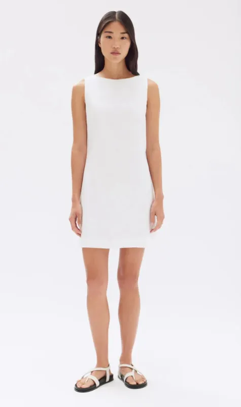 Assembly Label | Nadine Linen Mini Dress - White sold by Sister & Co