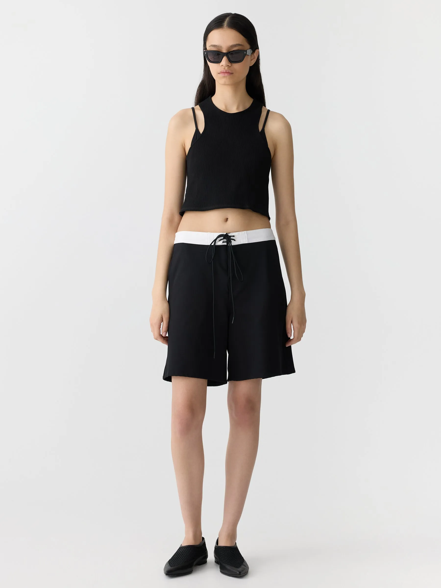 Bassike | Cropped Rib Athletic Tank - Black sold by Sister & Co product image thumbnail 3