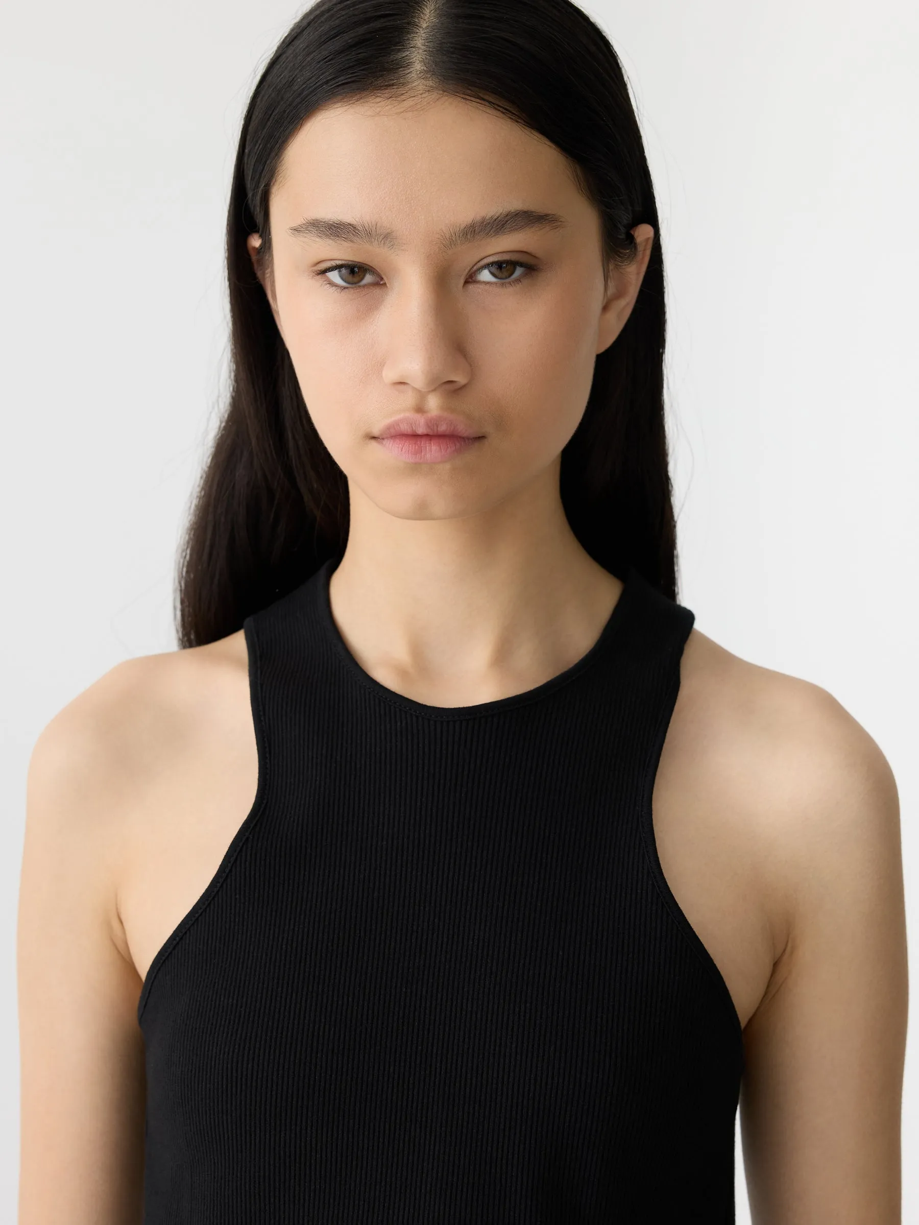 Bassike | Cropped Rib Athletic Tank - Black sold by Sister & Co product image thumbnail 4