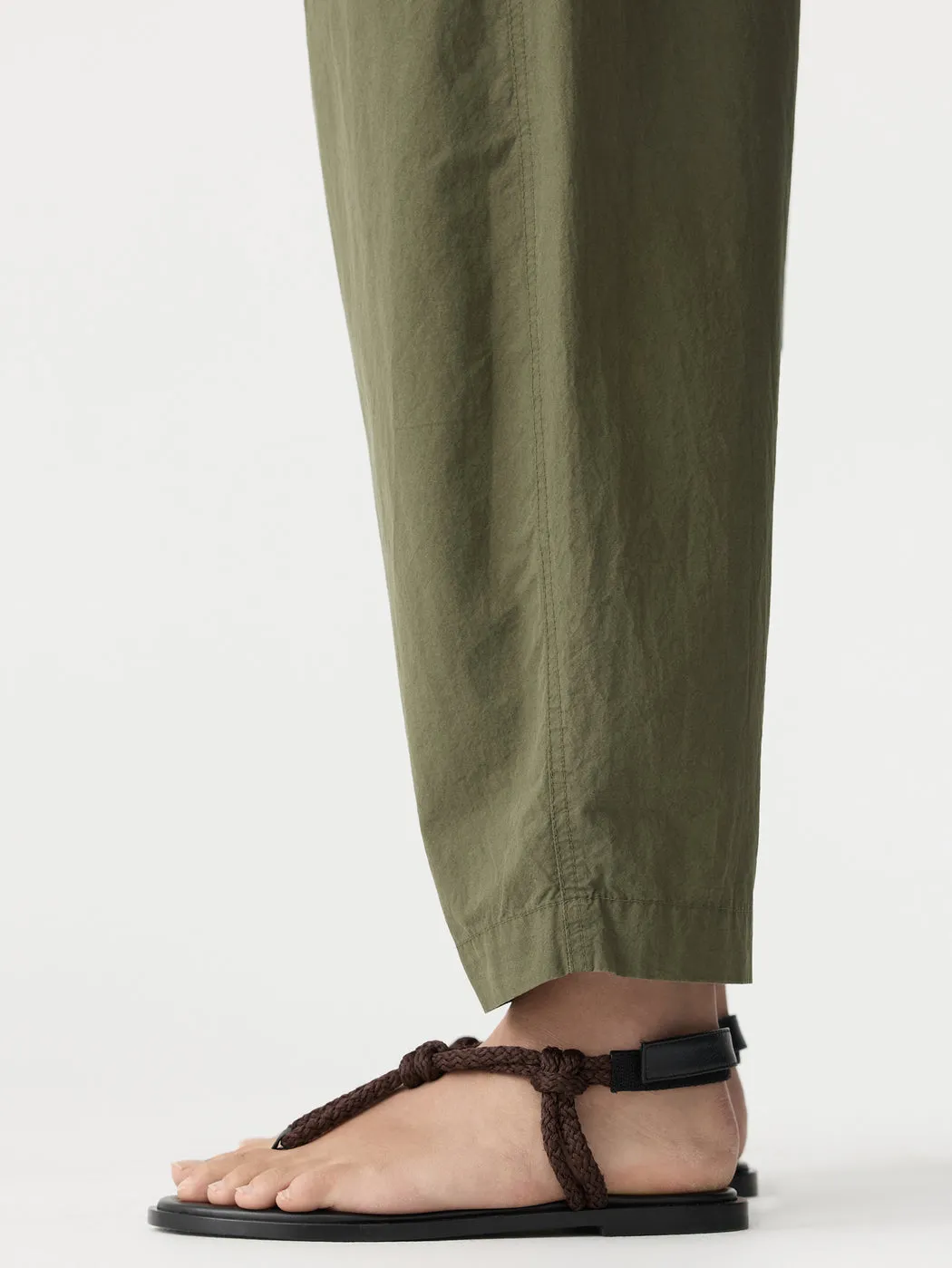 Bassike | Crushed Cotton Summer Pant - Khaki sold by Sister & Co product image thumbnail 4