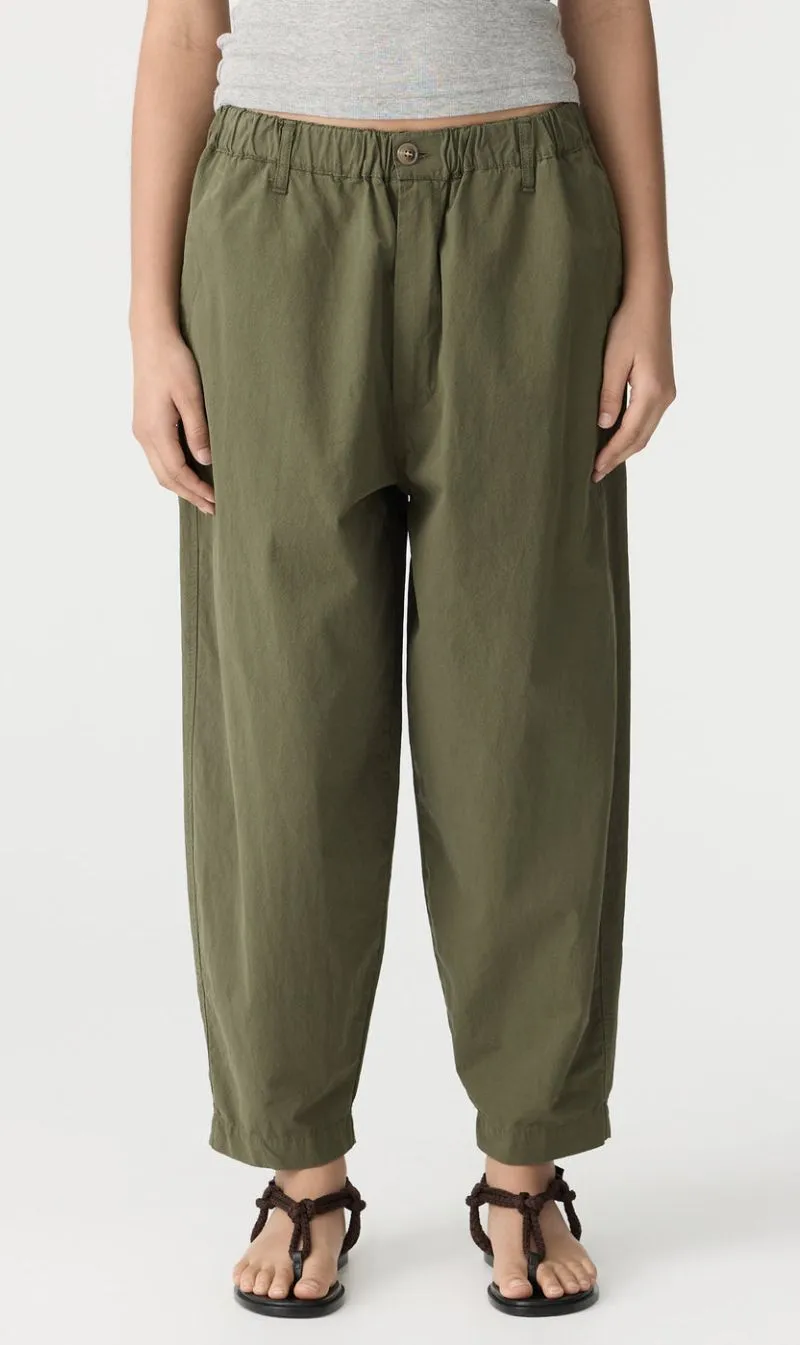 Bassike | Crushed Cotton Summer Pant - Khaki sold by Sister & Co
