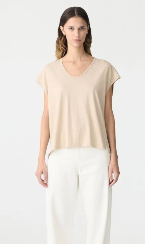 Bassike | Fine Bind Scoop Neck Tank - Dune sold by Sister & Co