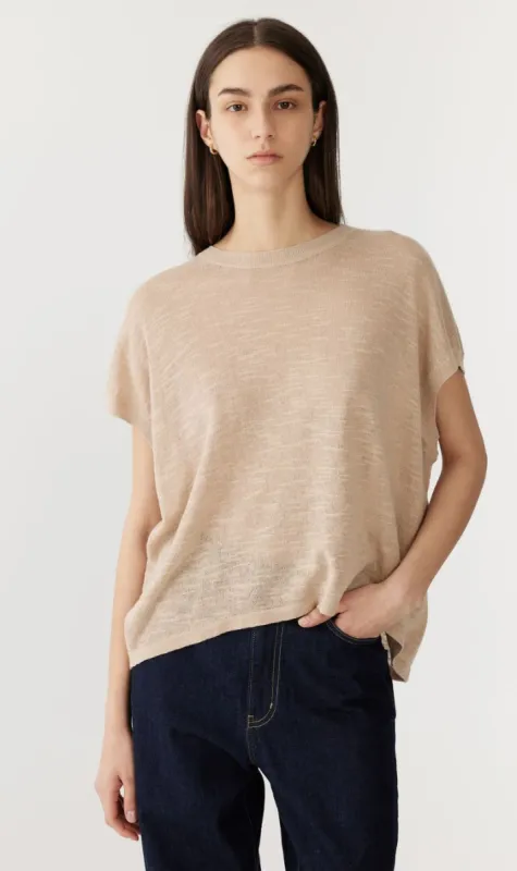 Bassike | Cotton Linen Slouch Tank Knit - Oatmeal sold by Sister & Co