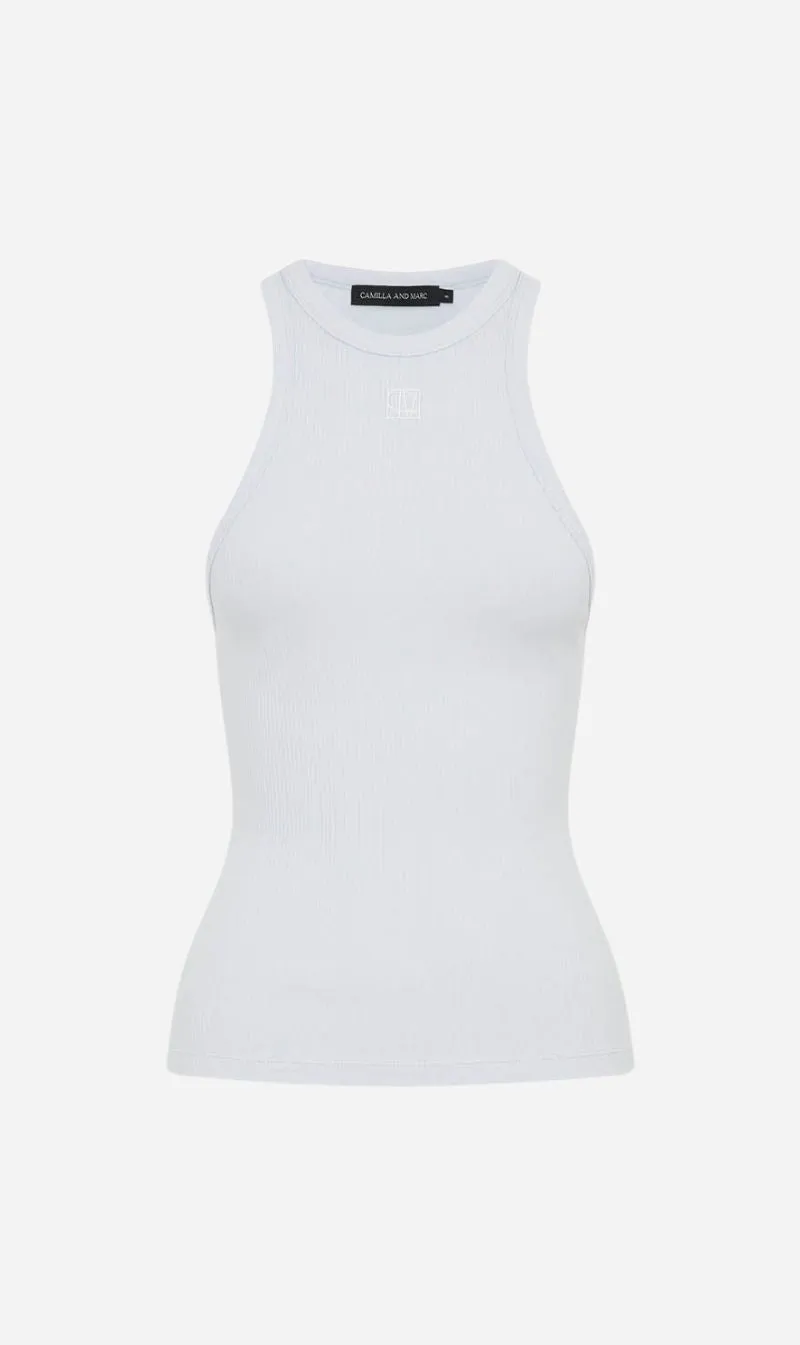 Camilla and Marc | Nora Rib Tank - Blue Haze sold by Sisters & Co