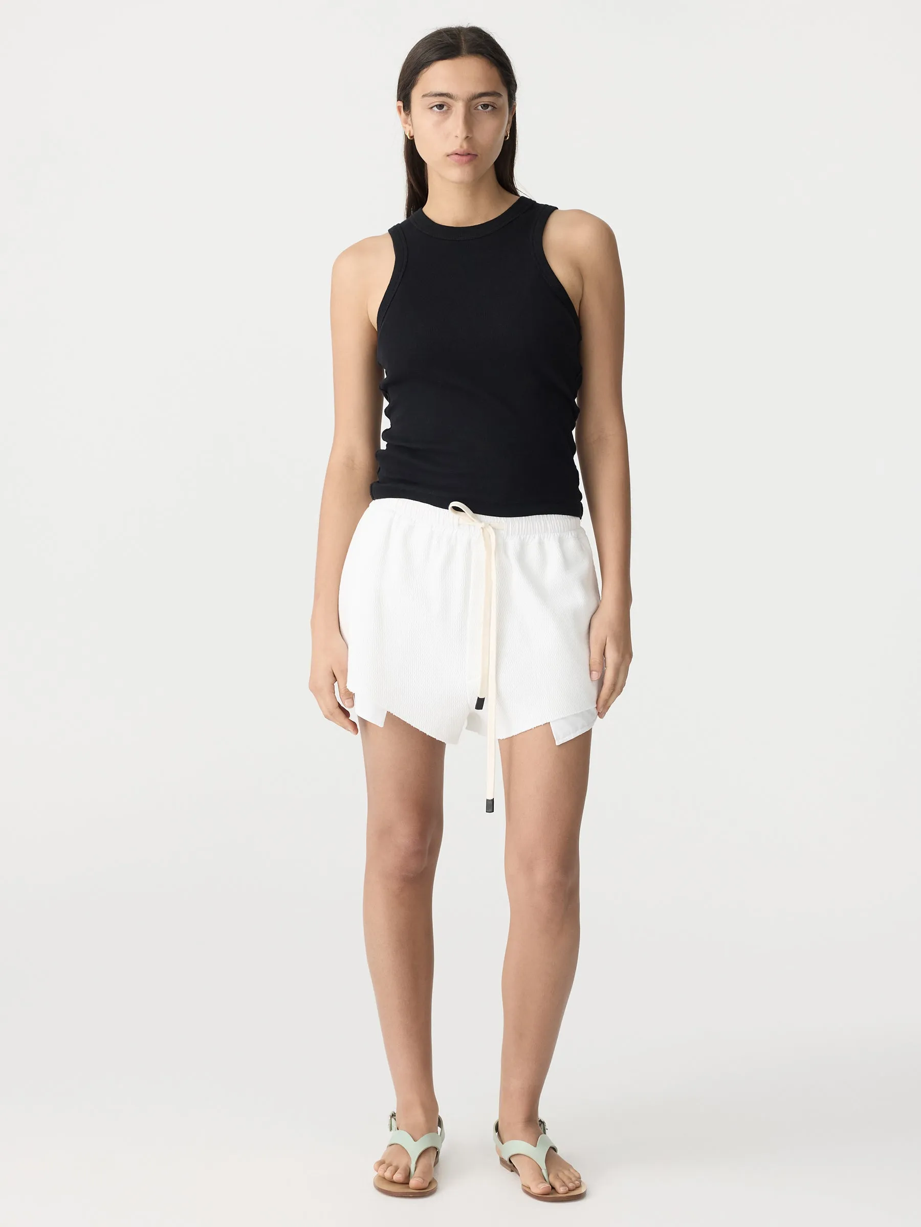 Bassike | Pocket Detail Waffle Short - White sold by Sisters & Co product image thumbnail 2