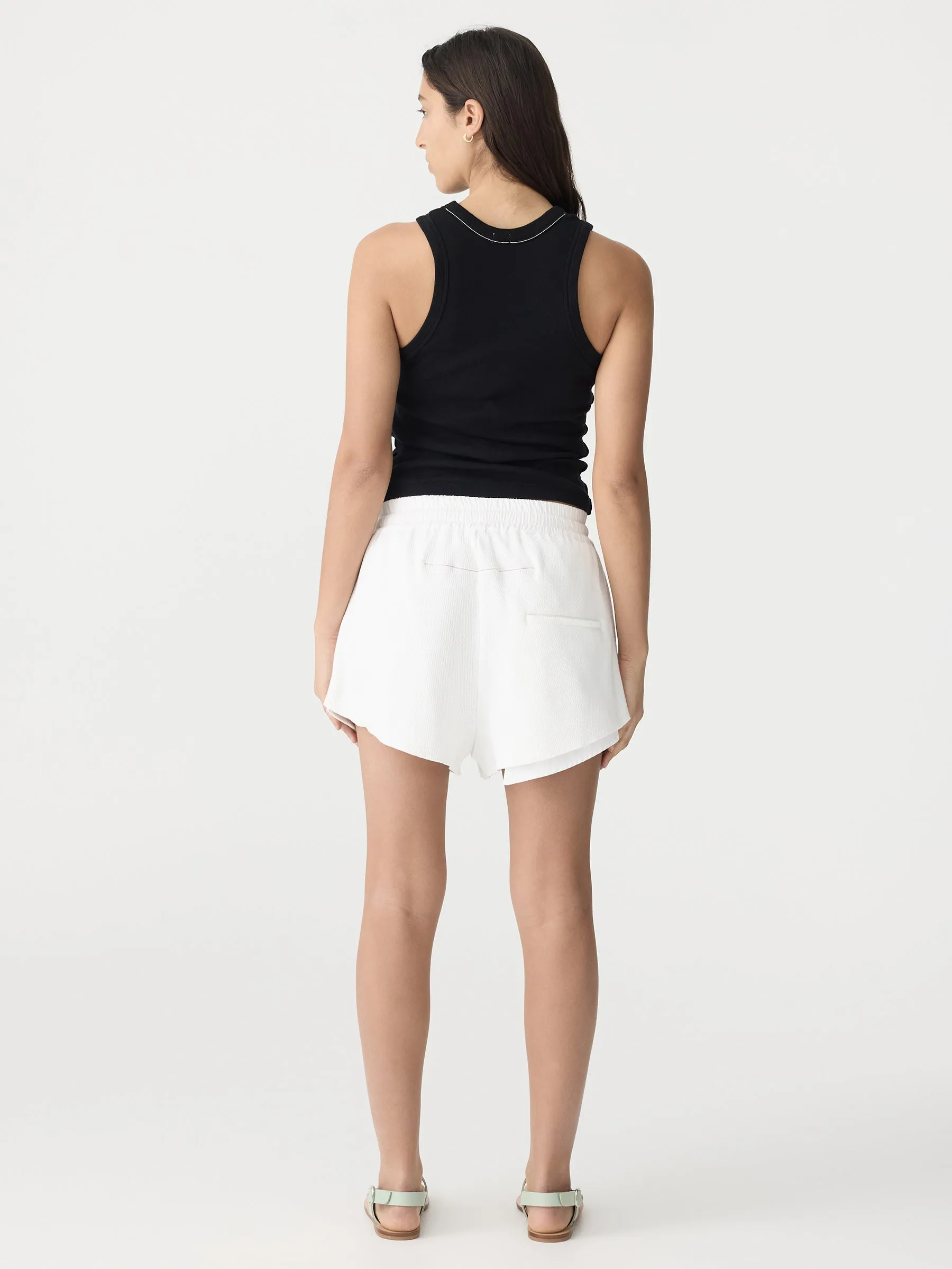 Bassike | Pocket Detail Waffle Short - White sold by Sisters & Co product image thumbnail 4