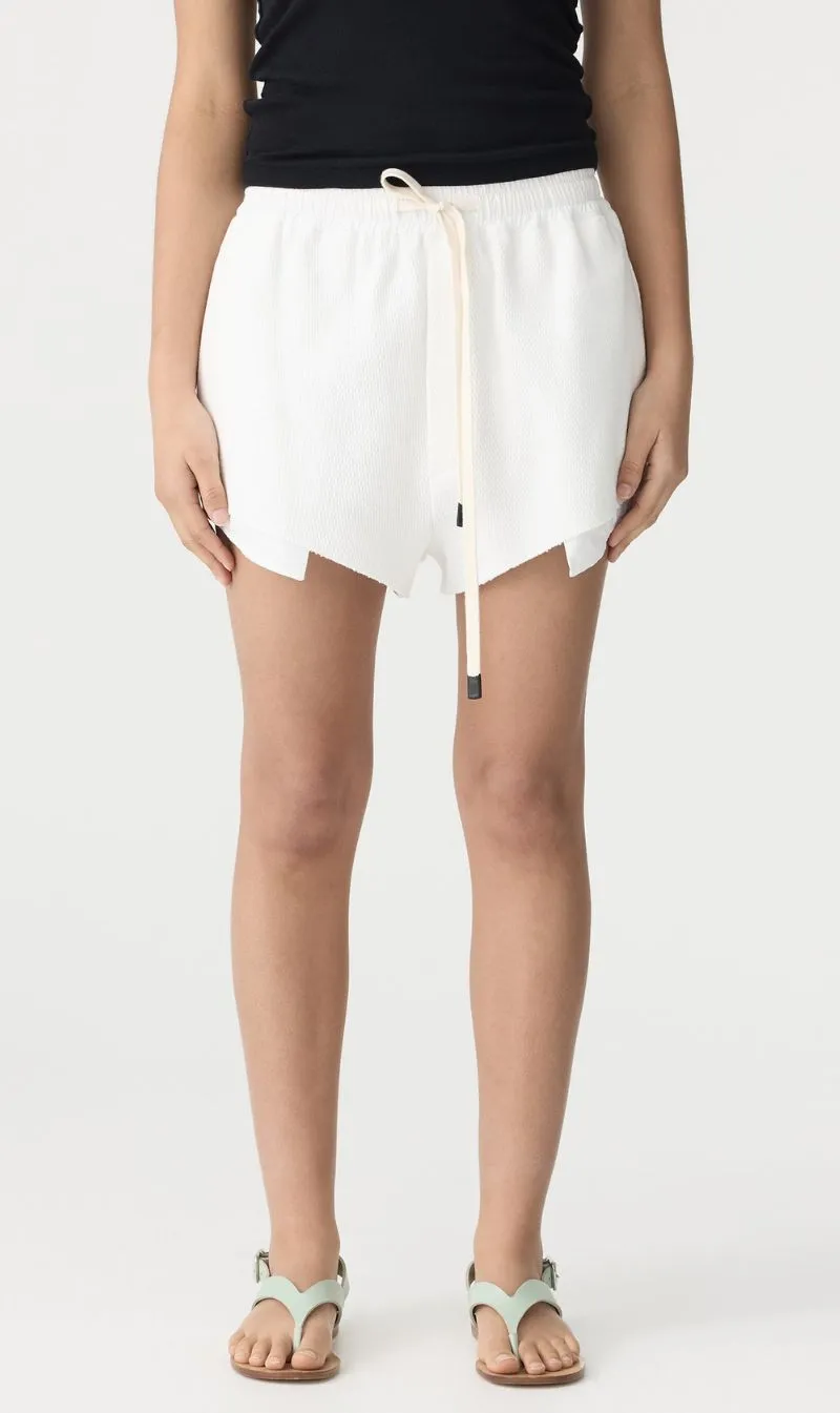 Bassike | Pocket Detail Waffle Short - White sold by Sisters & Co