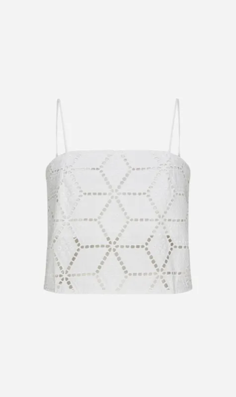 Bassike | Cotton Lace Cami - White sold by Sister & Co