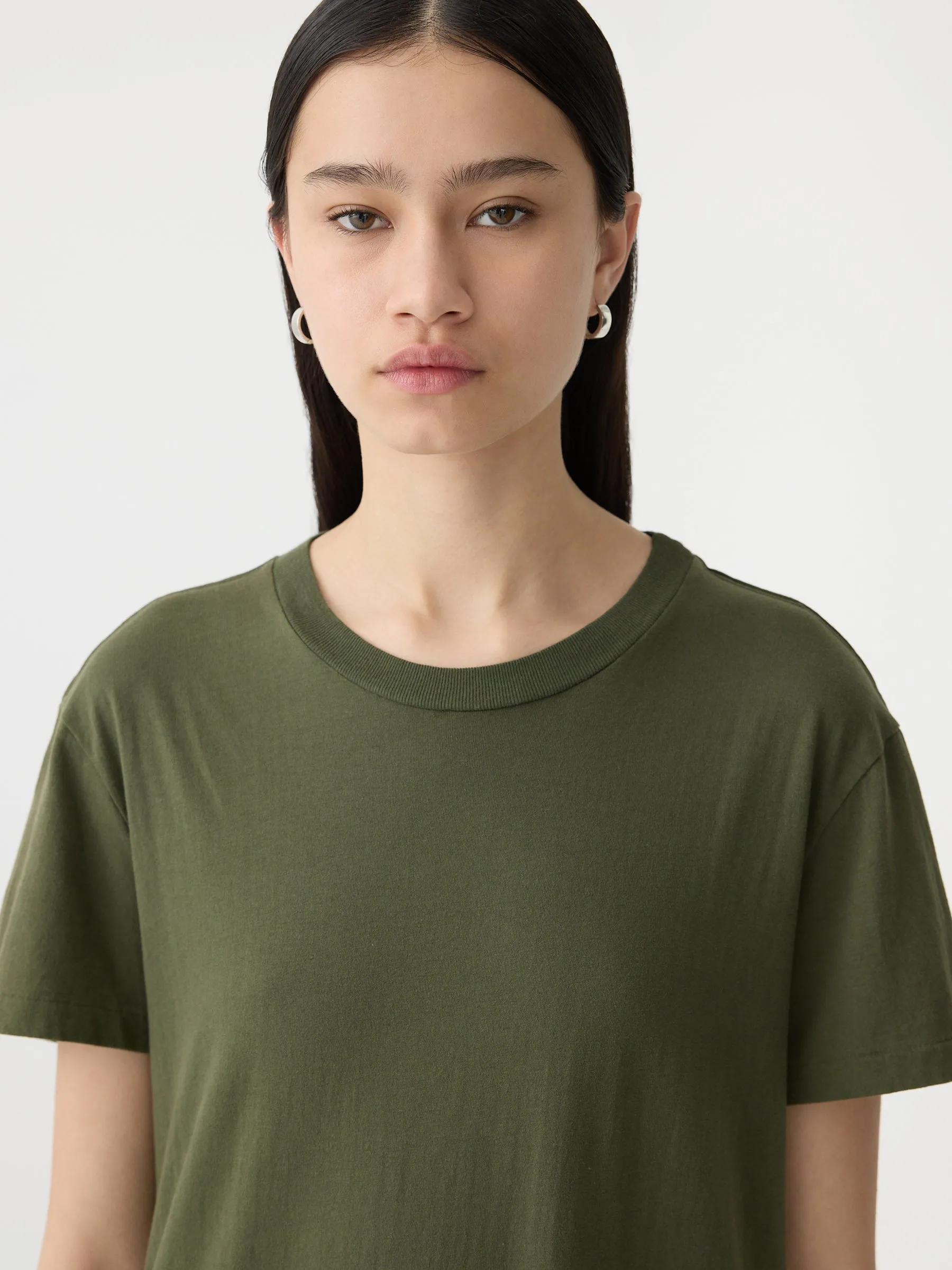 Bassike | Longerline T.Shirt Dress - Khaki sold by Sister & Co product image thumbnail 3