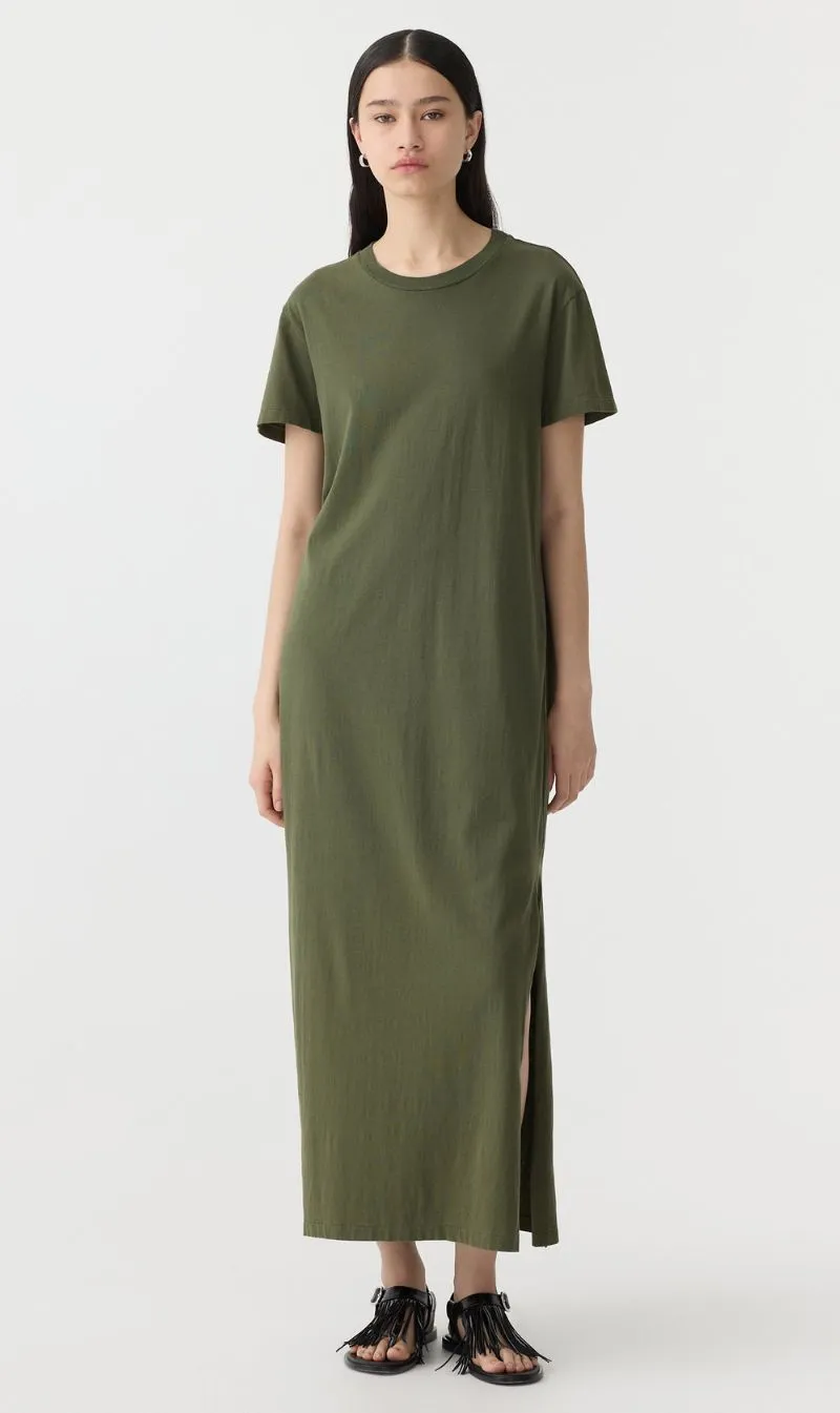 Bassike | Longerline T.Shirt Dress - Khaki sold by Sister & Co