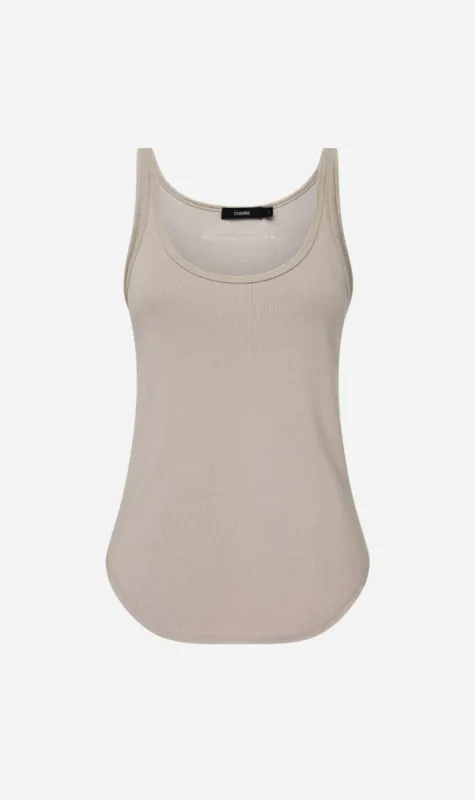 Bassike | Slim Scoop Rib Tank - Dune sold by Sister & Co