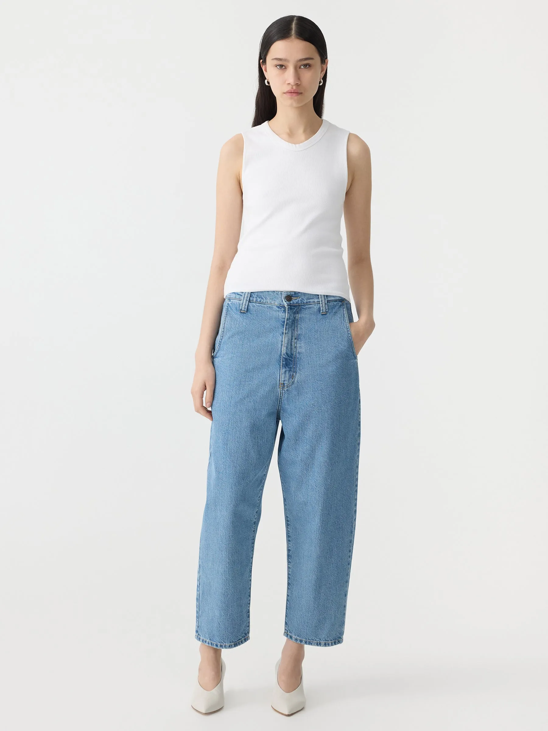 Bassike | Back Cut Out Mini Rib Tank - White sold by Sisters & Co product image thumbnail 3