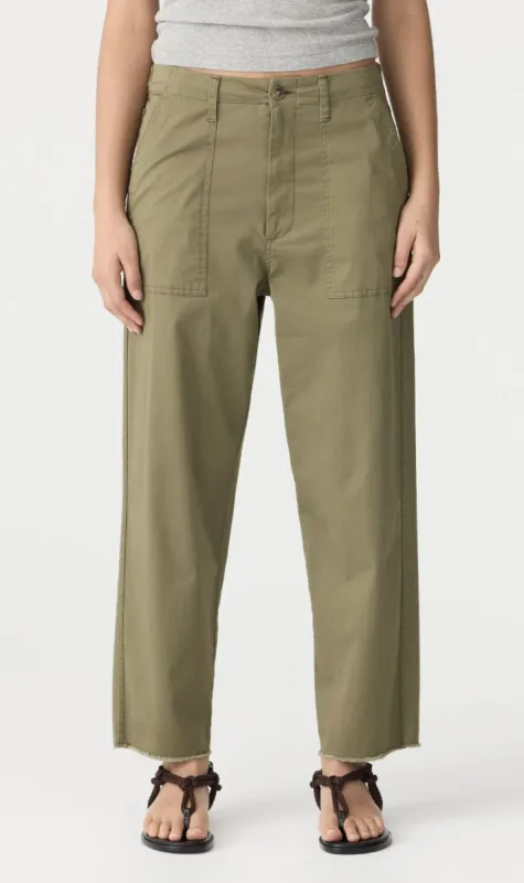 Bassike | Stretch Cotton Relaxed Pant - Military sold by Sister & Co