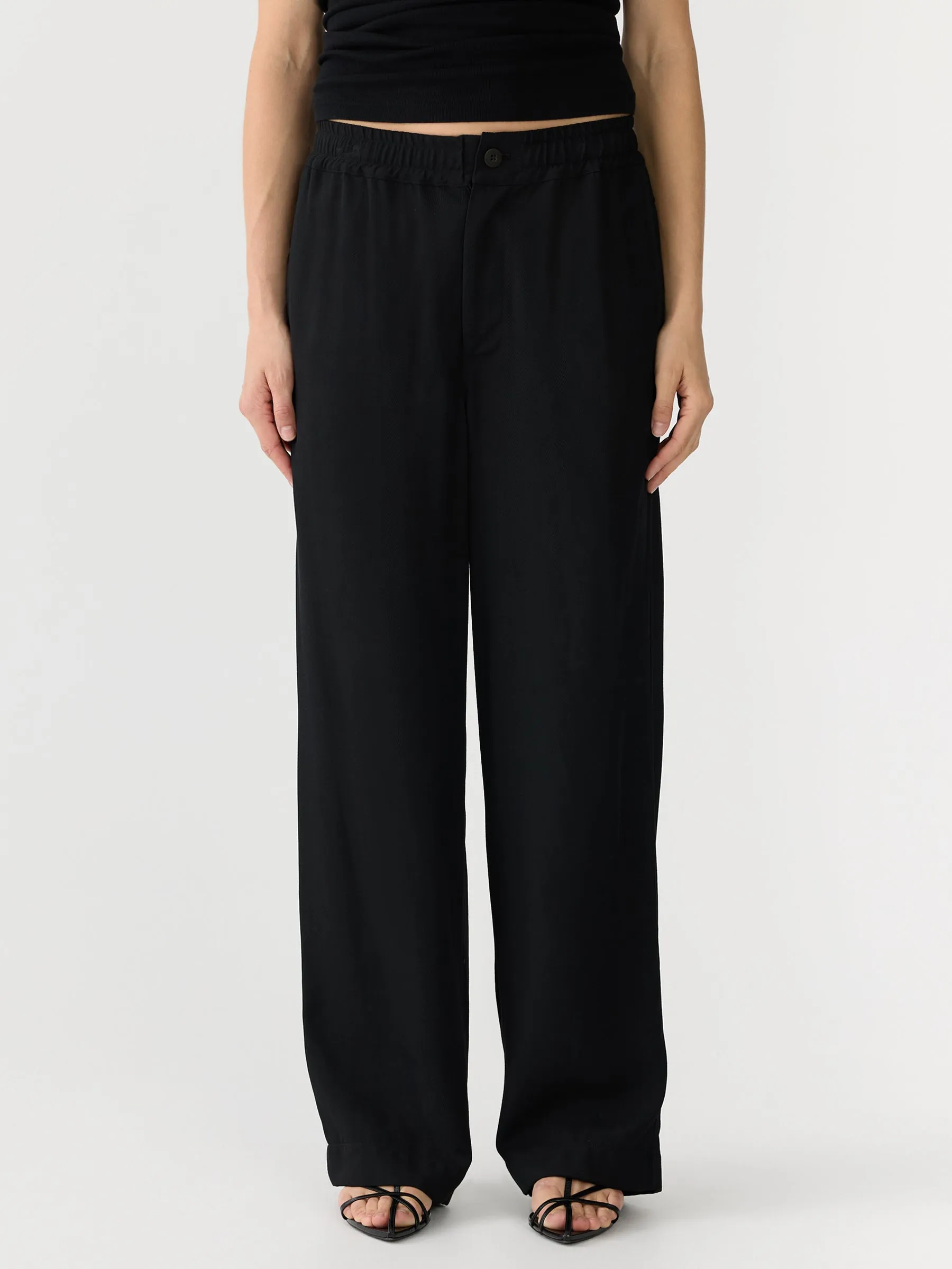 Bassike | Viscose Twill Straight Pant - Black sold by Sister & Co product image thumbnail 3