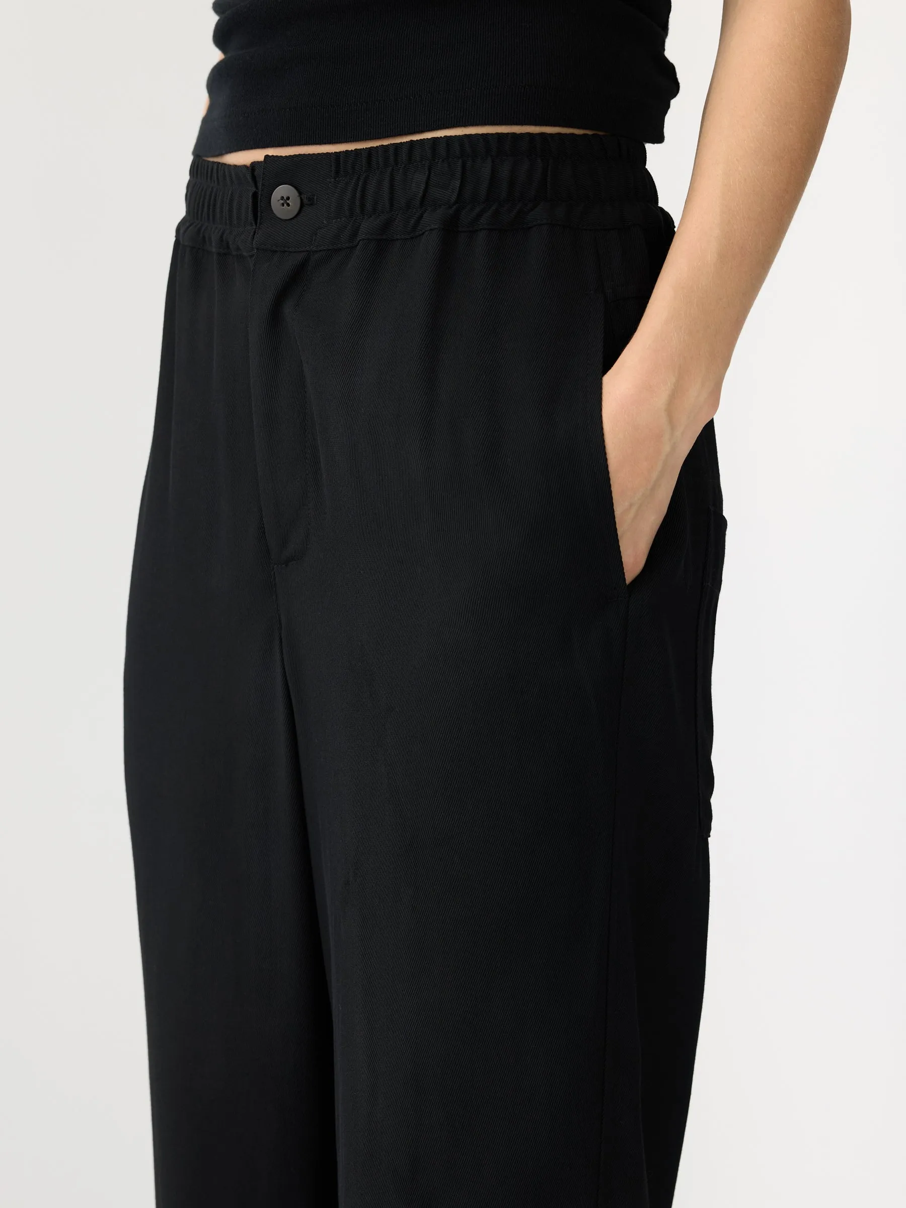 Bassike | Viscose Twill Straight Pant - Black sold by Sister & Co product image thumbnail 4