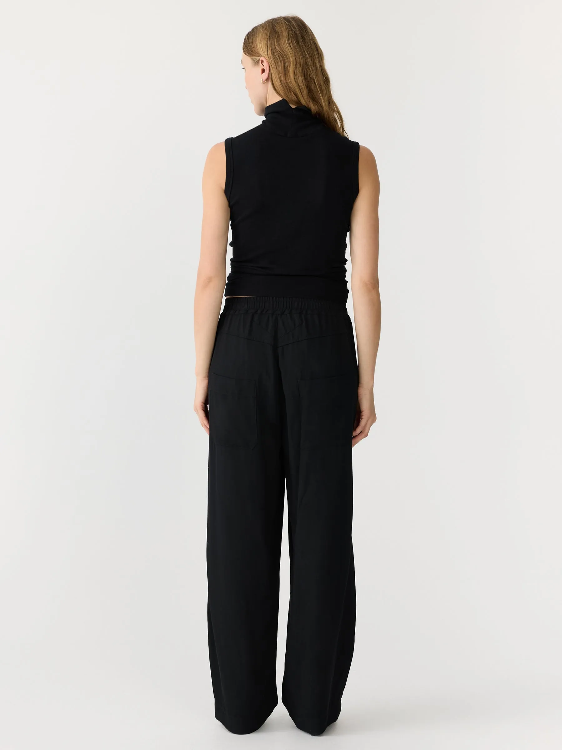 Bassike | Viscose Twill Straight Pant - Black sold by Sister & Co product image thumbnail 5