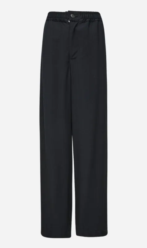 Bassike | Viscose Twill Straight Pant - Black sold by Sister & Co