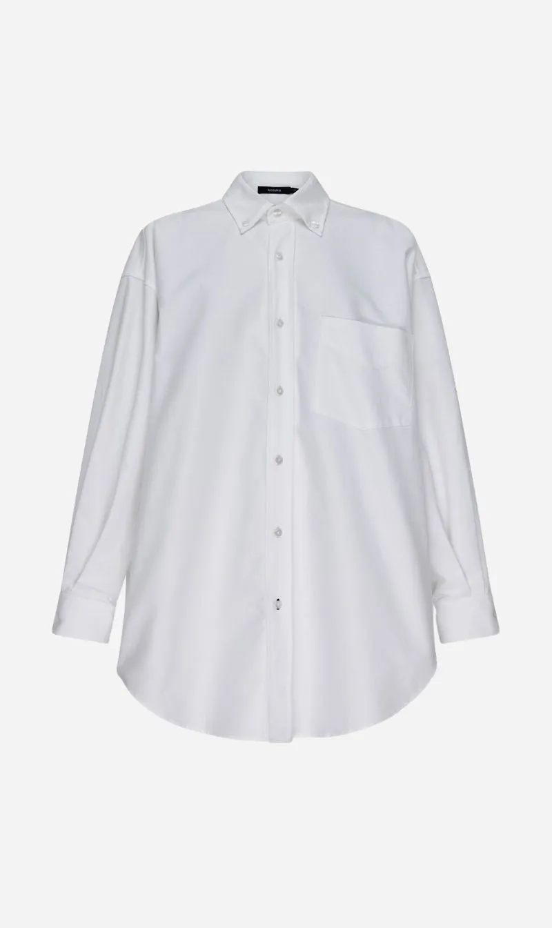 Bassike | Oversized Traditional Shirt - White sold by Sisters & Co