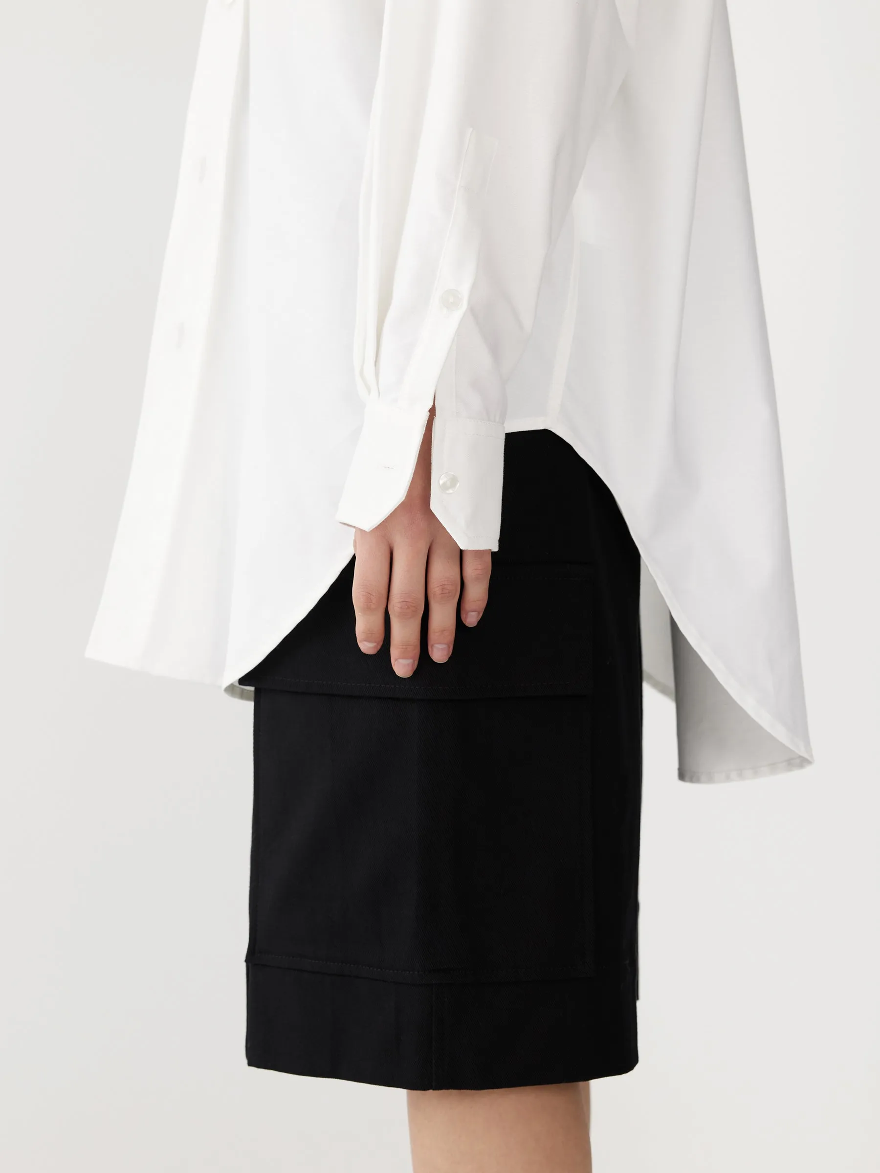 Bassike | Oversized Traditional Shirt - White sold by Sisters & Co product image thumbnail 5