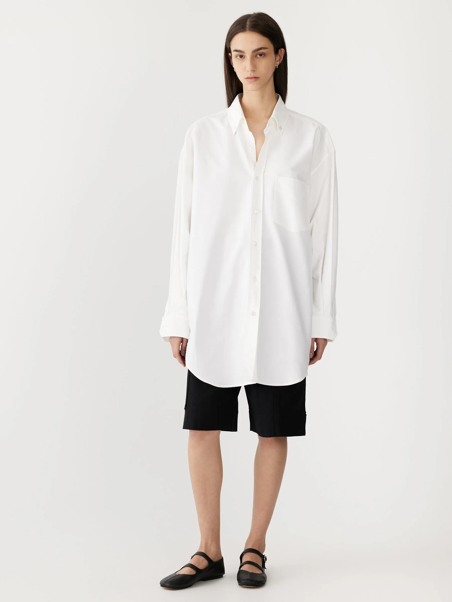Bassike | Oversized Traditional Shirt - White sold by Sisters & Co product image thumbnail 3