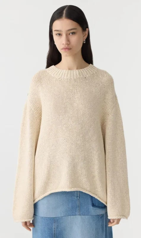 Bassike | Textured Cotton Linen Knit - Natural sold by Sister & Co