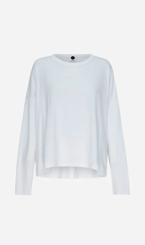 Bassike | Boxy Heritage Long Sleeve T.Shirt - White sold by Sister & Co