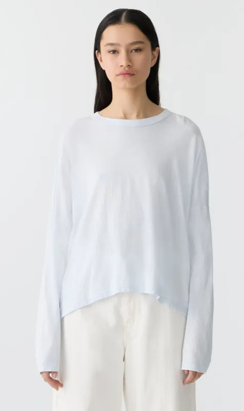 Bassike | Slouch Circle Long Sleeve T.Shirt - Salt Blue sold by Sister & Co