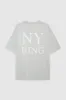 Anine Bing | Myers Tee Serif NY - Washed Heather Grey sold by Sister & Co