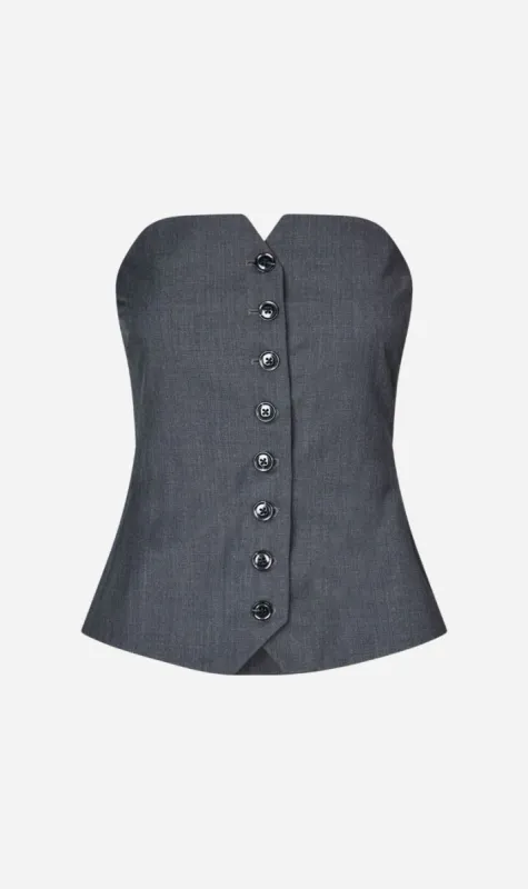 Samsoe Samsoe | Saellen Top - Iron Gate sold by Sister & Co