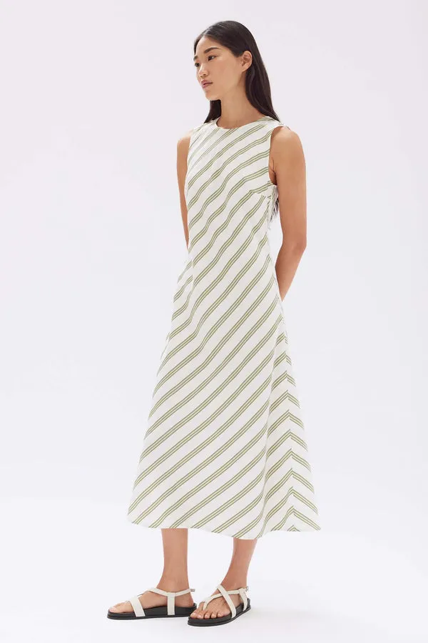 Assembly Label | Isola Stripe Midi Dress - Pandan/Antique White sold by Sister & Co product image thumbnail 2