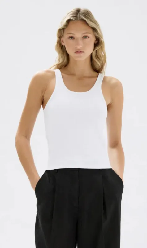 Assembly Label | Drew Rib Tank - White sold by Sister & Co