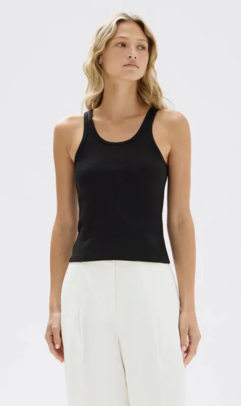Assembly Label | Drew Rib Tank - Black sold by Sister & Co