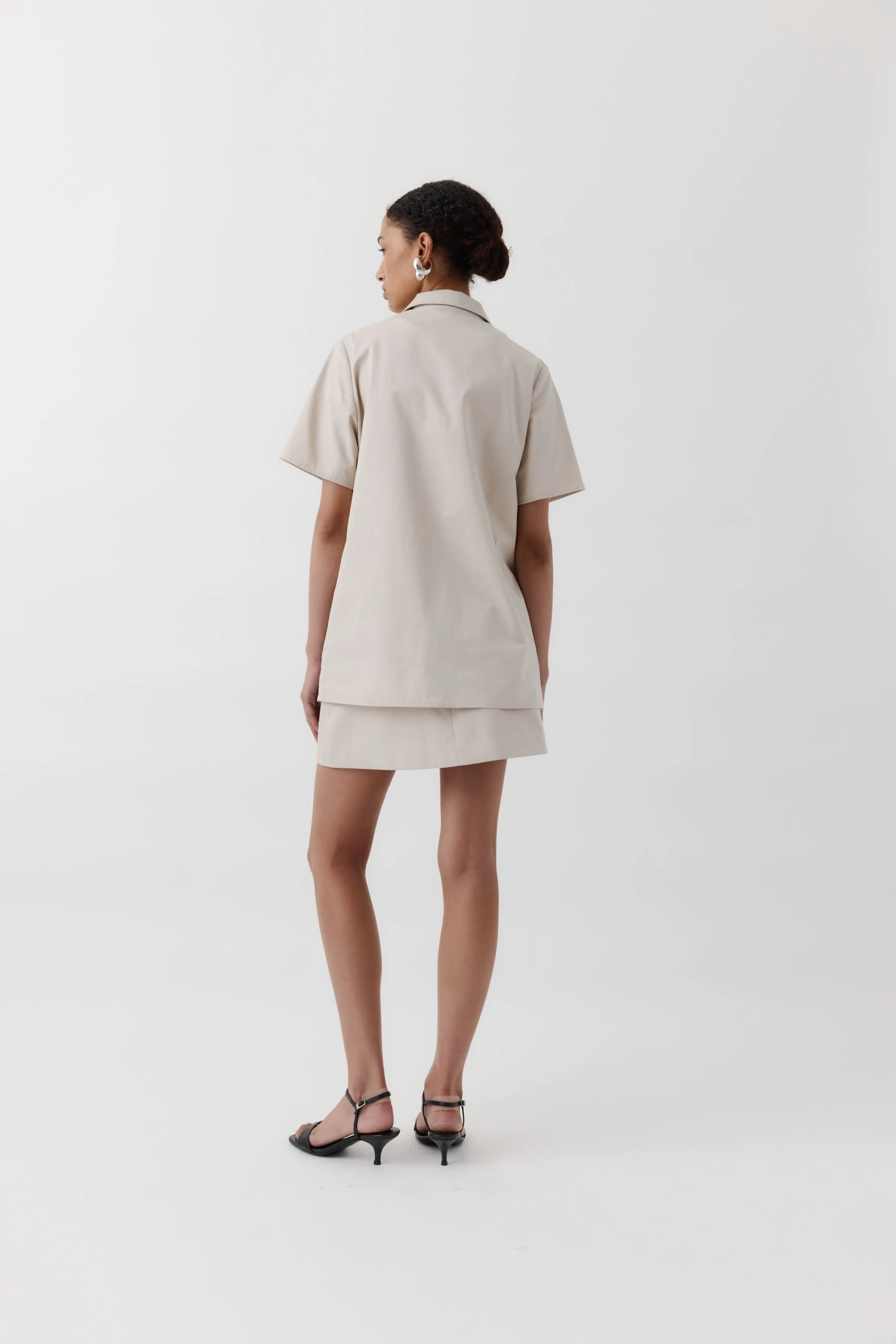 Rebe | Cotton Mini Skirt - Oyster sold by Sister & Co product image thumbnail 5