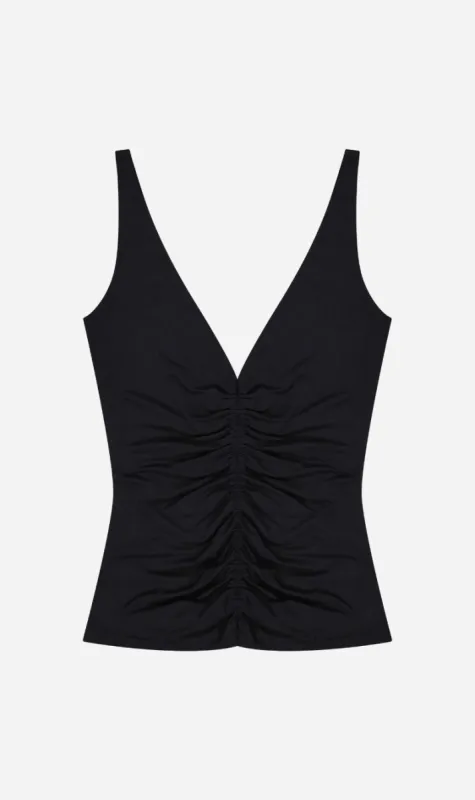 Rebe | Ruched Top - Black sold by Sister & Co