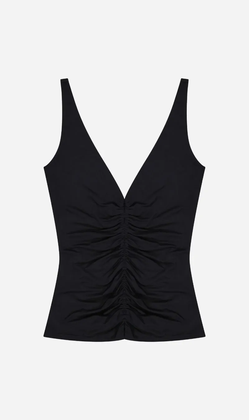 Rebe | Ruched Top - Black sold by Sister & Co