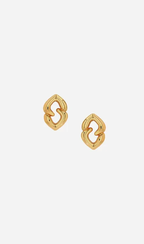 Anine Bing | Abstract Heart Earrings - Gold sold by Sister & Co