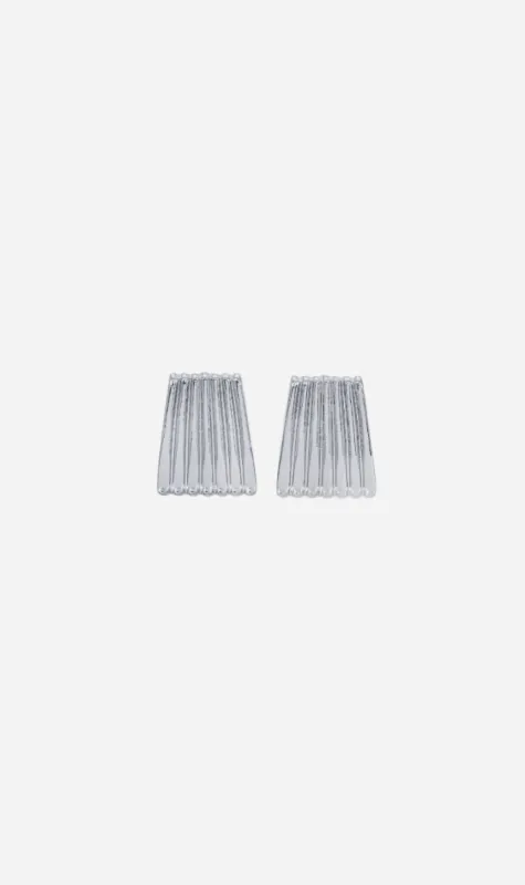 Heaven Mayhem | Ribbed Earrings - Silver sold by Sister & Co