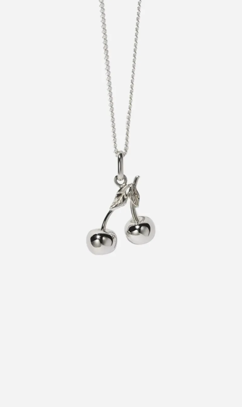 Meadowlark | Cherry Charm Necklace 50cm - Silver sold by Sister & Co