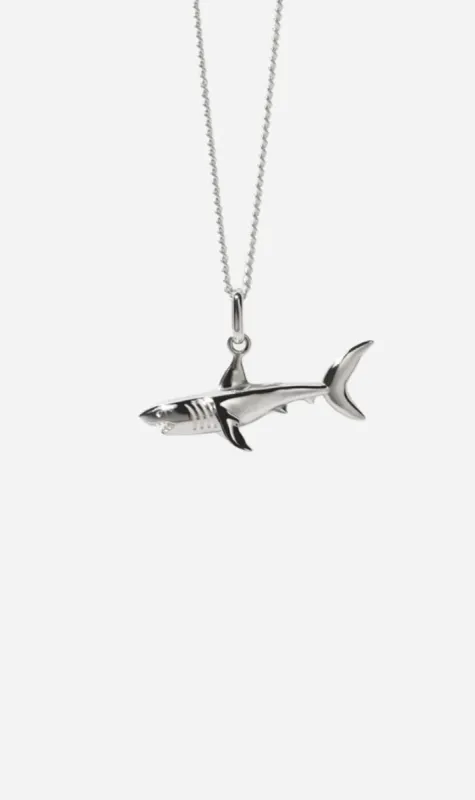 Meadowlark | Shark Charm Necklace 50cm - Silver sold by Sister & Co