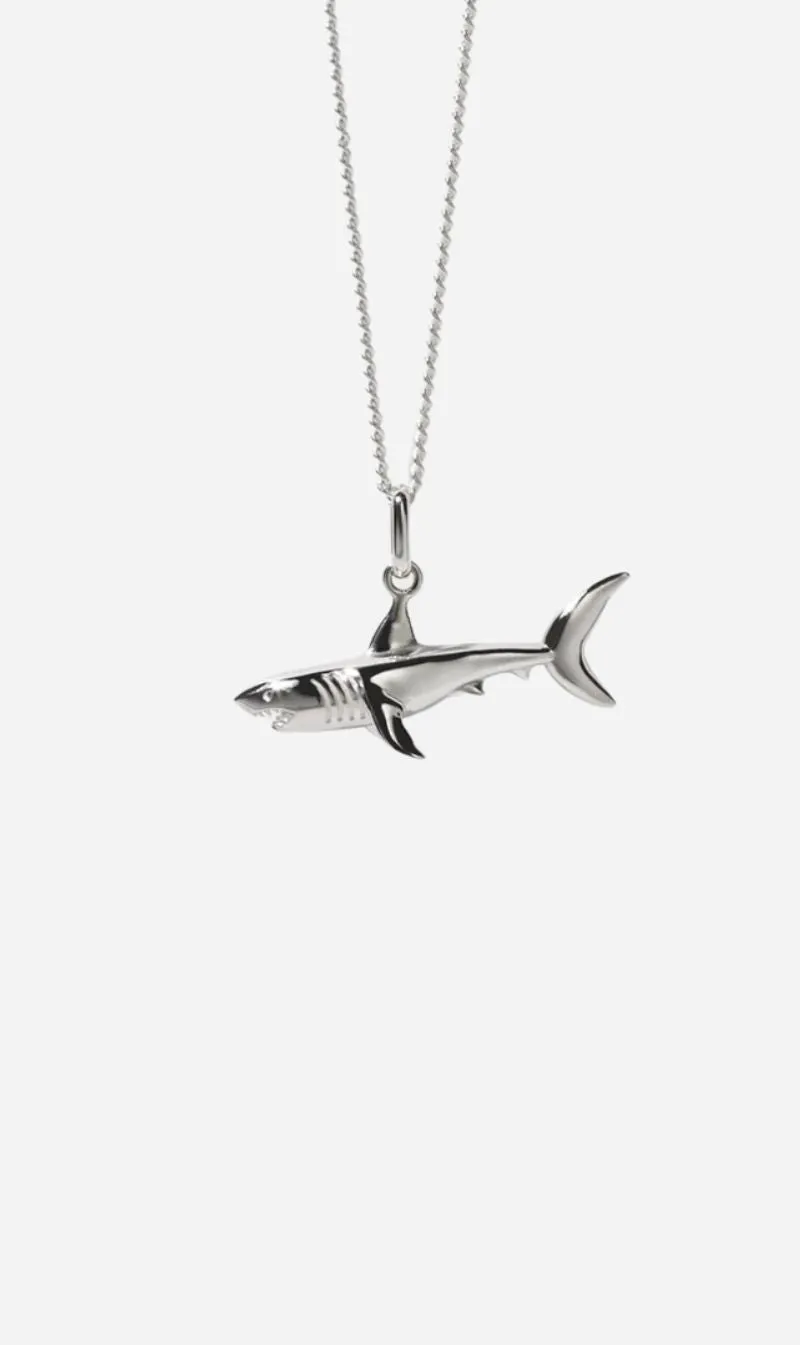 Meadowlark | Shark Charm Necklace 50cm - Silver sold by Sister & Co