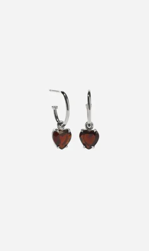 Meadowlark | Heart Jewel Signature Hoops - Sterling Silver sold by Sister & Co