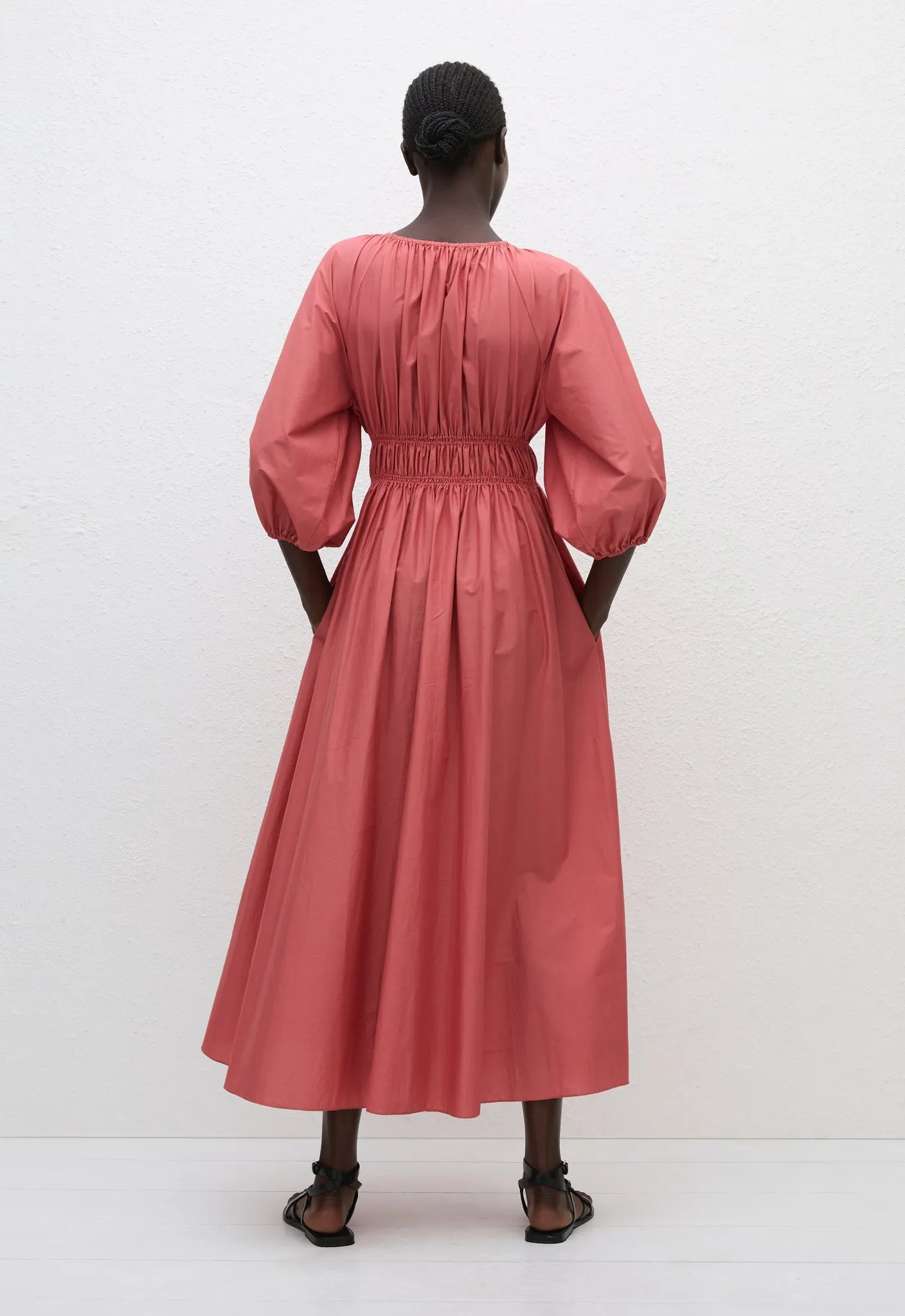Matteau | Shirred Plunge Button Dress - Rose sold by Sister & Co product image thumbnail 4