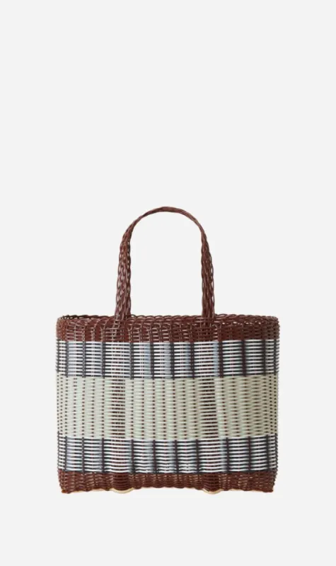 Palorosa | Small Mercado Tote - Chocolate / Palm sold by Sister & Co