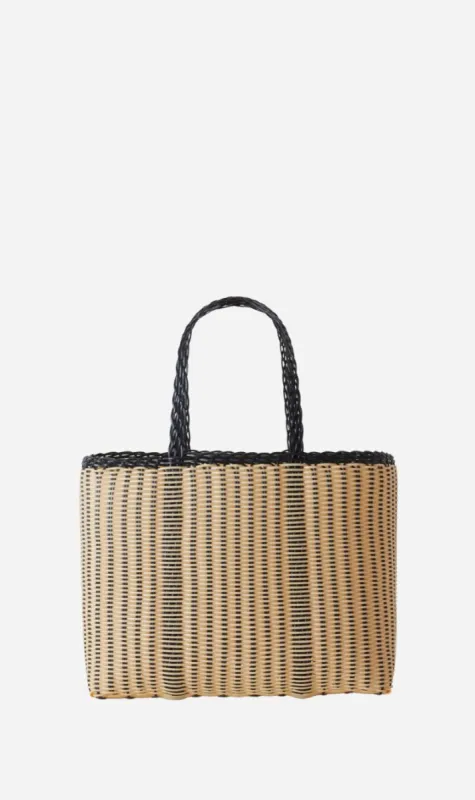 Palorosa | Small Edge Tote Basket - Black/Cream sold by Sister & Co