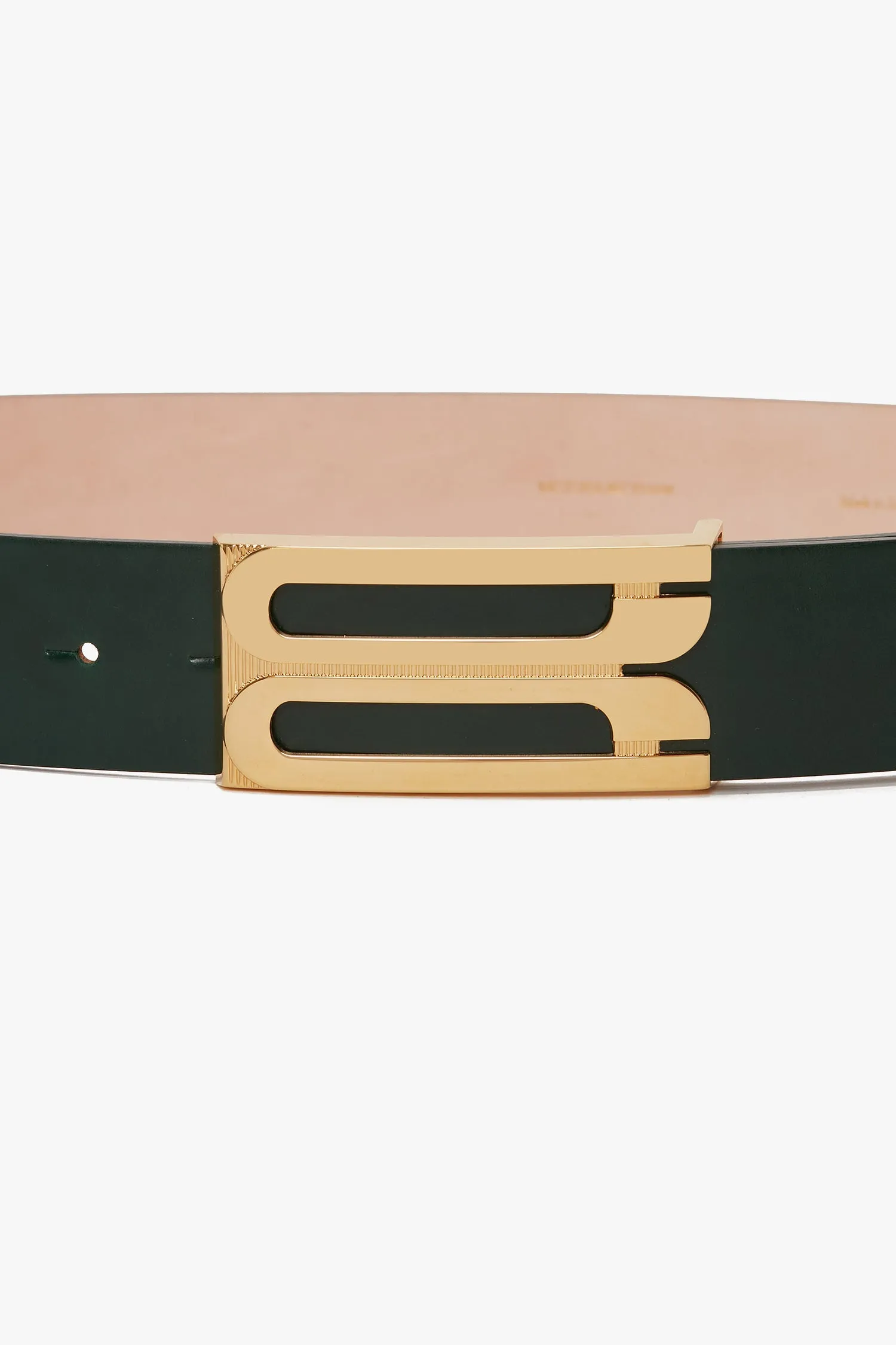 Victoria Beckham | Jumbo B Buckle Belt - Dark Green sold by Sisters & Co product image thumbnail 3