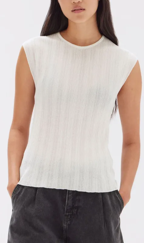 Assembly Label | Noa Knit Tank - White sold by Sister & Co