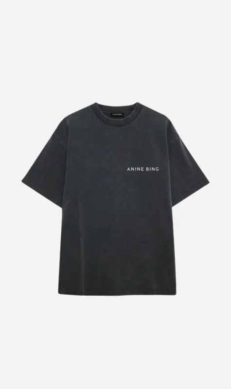 Anine Bing | Kent Tee Twisted Snake - Washed Charcoal sold by Sister & Co