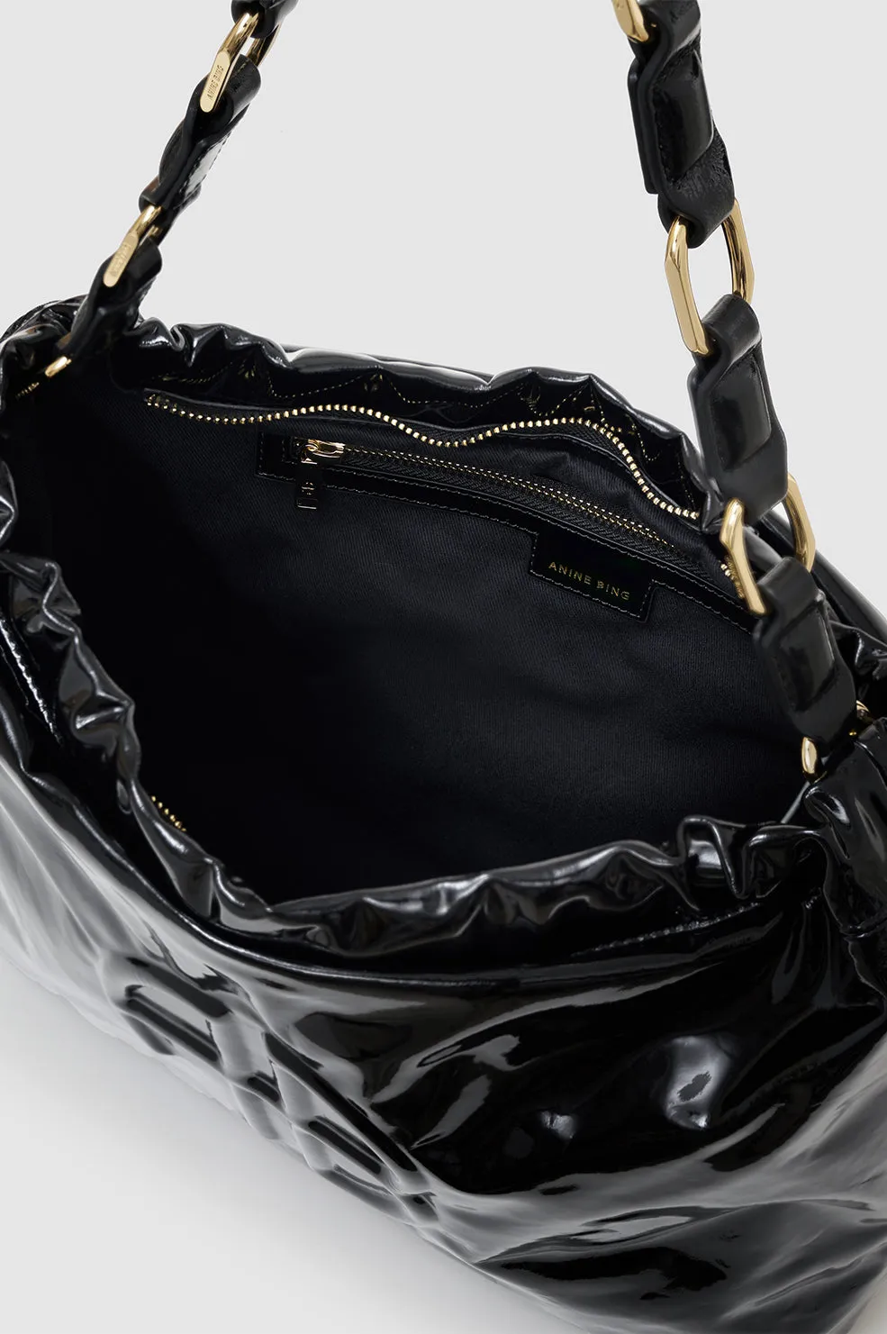 Anine Bing | Kate Shoulder Bag - High Shine Black sold by Sister & Co product image thumbnail 3