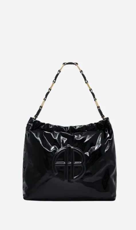 Anine Bing | Kate Shoulder Bag - High Shine Black sold by Sister & Co